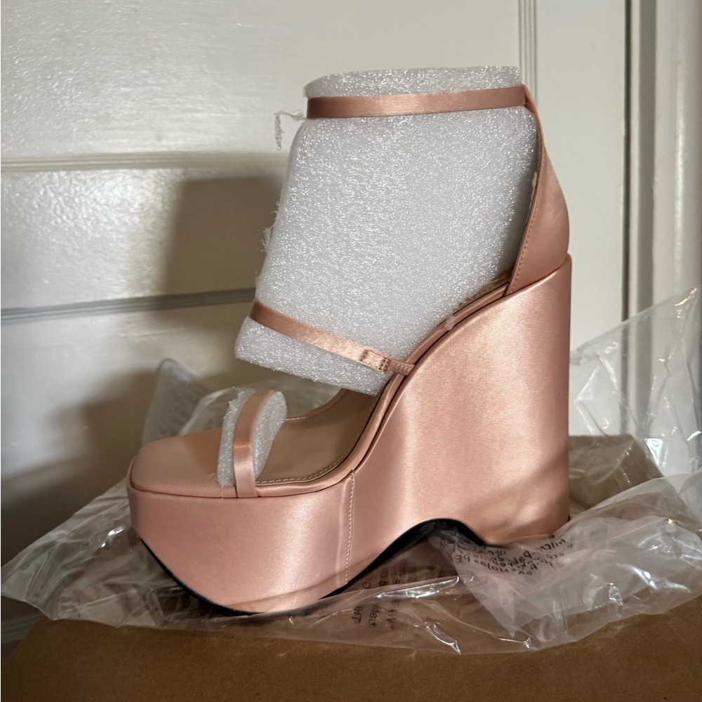 Steve Madden Pink Platform Sandals with Clear Strap